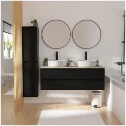 Mob-In Ensemble SORRENTO double vasque suspendu 120cm* Ensemble Meuble De Salle De Bains
