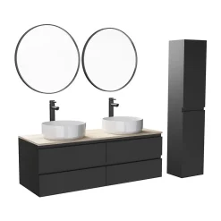 Mob-In Ensemble SORRENTO double vasque suspendu 120cm* Ensemble Meuble De Salle De Bains