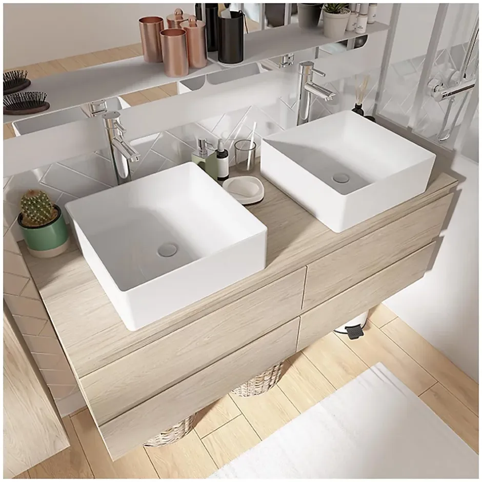 Mob-In Ensemble SORRENTO double vasque suspendu 120cm* Ensemble Meuble De Salle De Bains