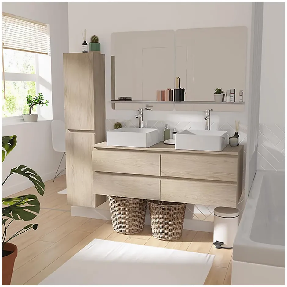 Mob-In Ensemble SORRENTO double vasque suspendu 120cm* Ensemble Meuble De Salle De Bains