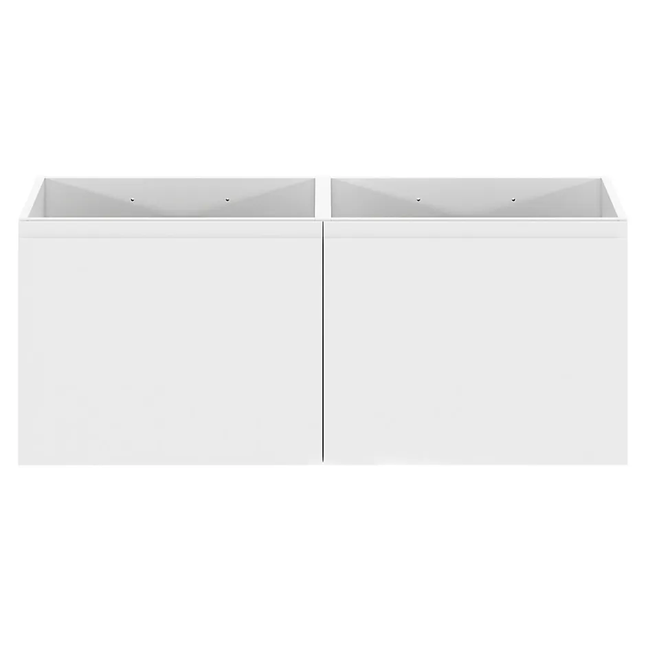 GoodHome Ensemble sous vasque + plan vasque résine l.120 cm, blanc mat, Levanna* Meuble Vasque