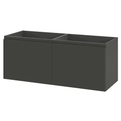 GoodHome Ensemble sous vasque + plan vasque résine l.120 cm, gris anthracite, Levanna* Meuble Vasque