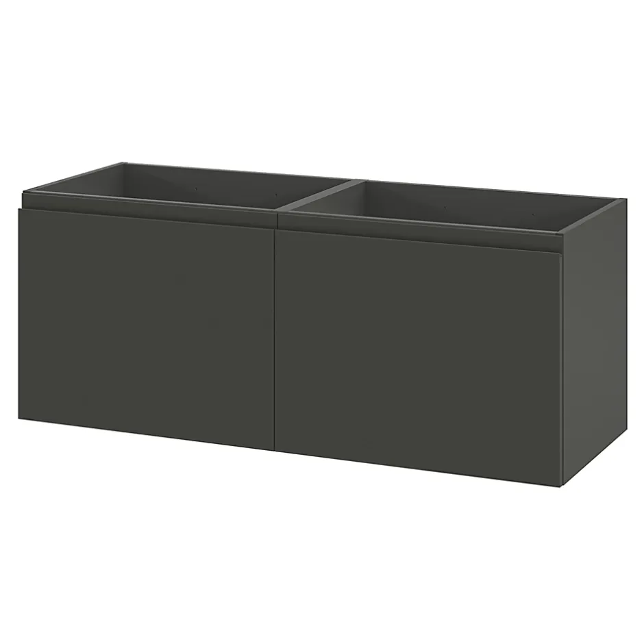 GoodHome Ensemble sous vasque + plan vasque résine l.120 cm, gris anthracite, Levanna* Meuble Vasque