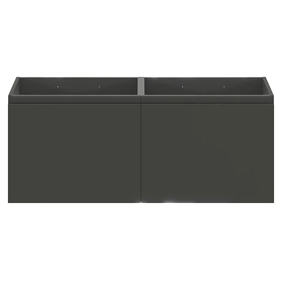 GoodHome Ensemble sous vasque + plan vasque résine l.120 cm, gris anthracite, Levanna* Meuble Vasque