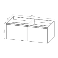 GoodHome Ensemble sous vasque + plan vasque résine l.120 cm, gris anthracite, Levanna* Meuble Vasque