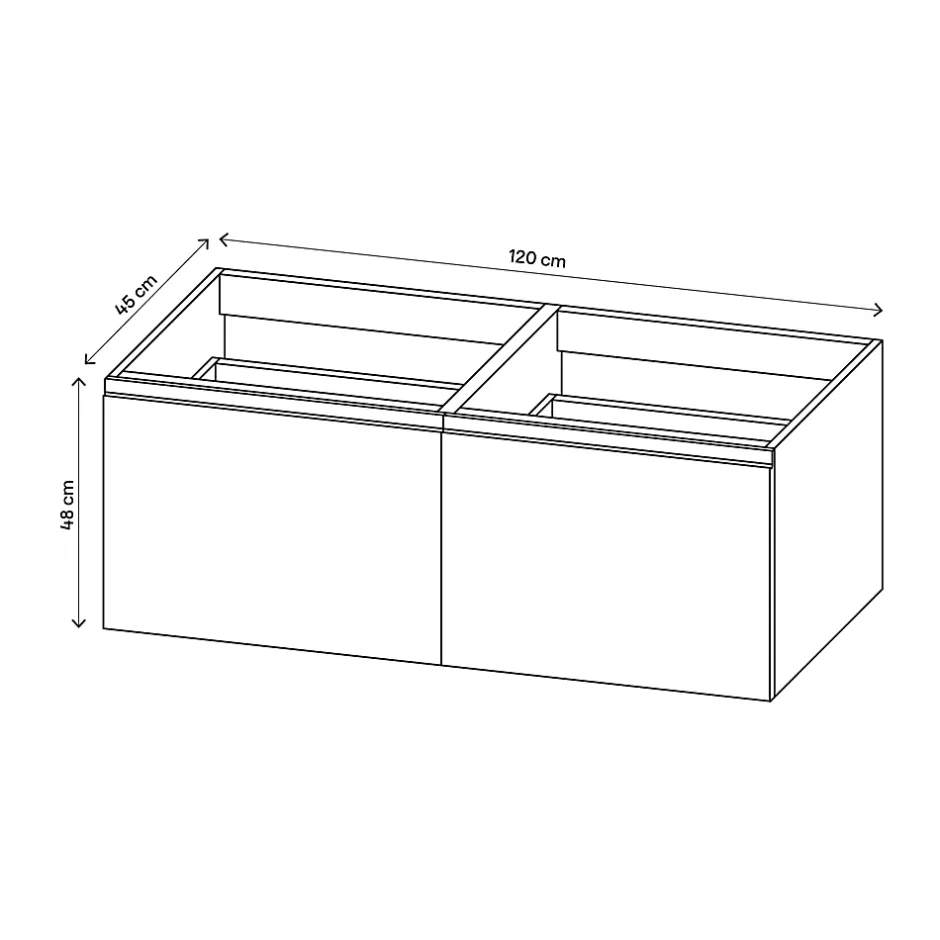 GoodHome Ensemble sous vasque + plan vasque résine l.120 cm, gris anthracite, Levanna* Meuble Vasque