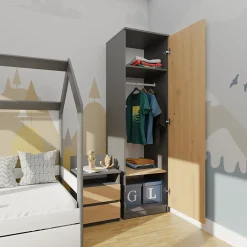 Autres ESME - Armoire simple style scandinave chambre à coucher - 50x50x180 - 1 porte - Dressing