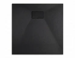 Ceramia Essential 90x90 cm receveur de douche carré à poser SMC avec surface effet pierre, noir (CERAES9090B)* Receveur De Douche