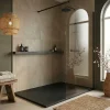 Ceramia Essential 120x80 cm receveur de douche rectangulaire à poser SMC avec surface effet pierre, noir (CERAES12080B)* Receveur De Douche