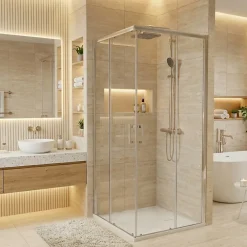 Ceramia Essential 90x90 cm receveur de douche carré à poser SMC avec surface effet pierre, blanc (CERAES9090W)* Receveur De Douche