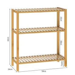 Nature Pro Etagere de Rangement Bambou - Niveaux Reglables en Hauteur - Cuisine Salle de bain Salon