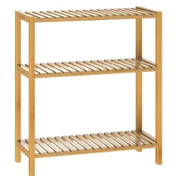 Nature Pro Etagere de Rangement Bambou - Niveaux Reglables en Hauteur - Cuisine Salle de bain Salon