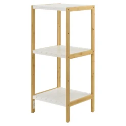 [En.Casa] Etagère de rangement Balsfjord 33 x 34 x 80 cm Bambou Blanc en.casa* Etagère Salle De Bains
