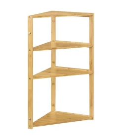 5Five Etagère de rangement d'angle 4 niveaux en Bambou H 80 cm