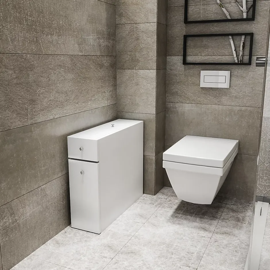 Calicosy Etagère de rangement WC blanc L19 cm - CALENCIA