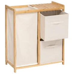 Five Simply Smart Etagère de salle de bain bambou avec panier à linge, Tidy Box