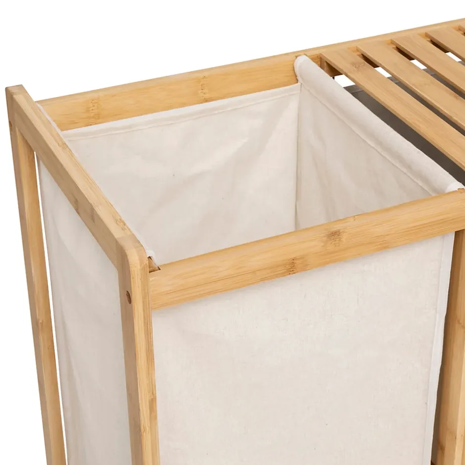Five Simply Smart Etagère de salle de bain bambou avec panier à linge, Tidy Box