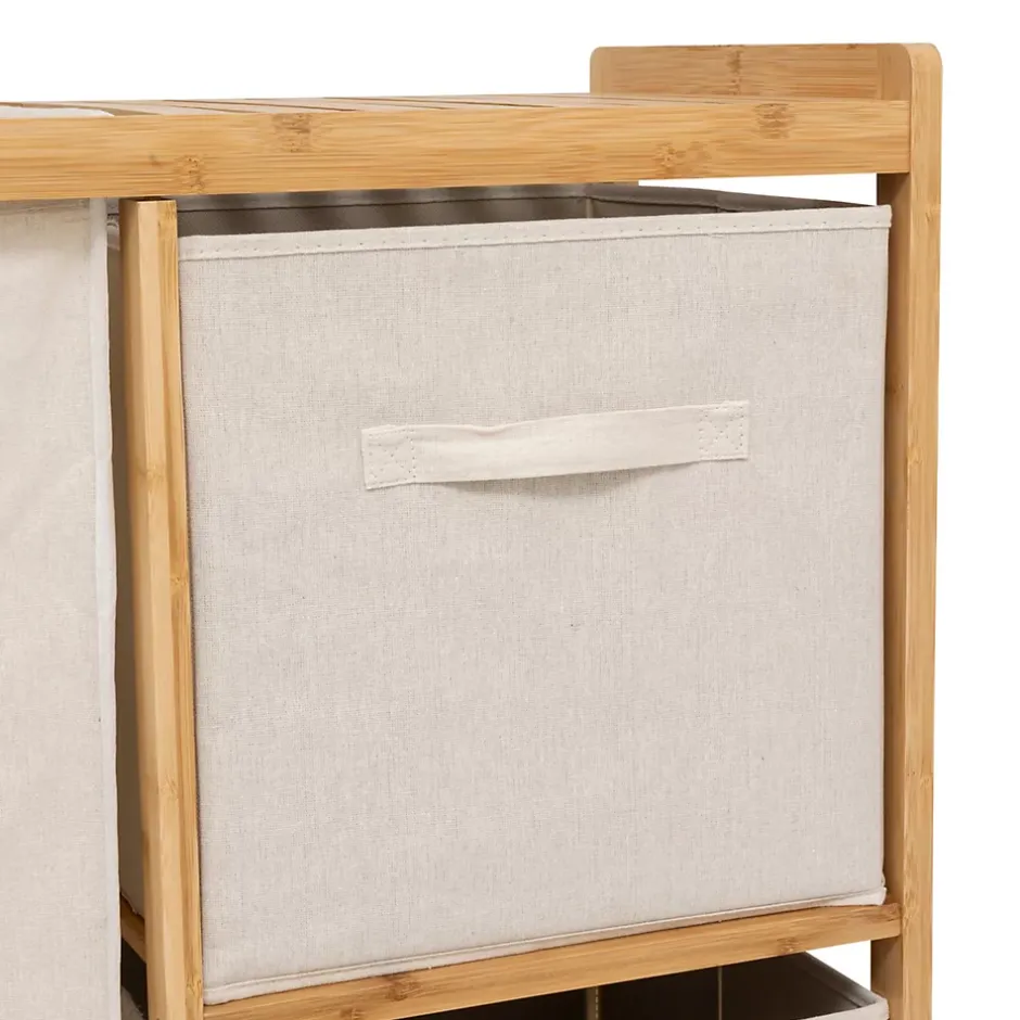 Five Simply Smart Etagère de salle de bain bambou avec panier à linge, Tidy Box