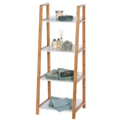 Wenko Etagère de salle de bain en bambou Finja - L. 43 x H. 112 cm