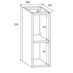 3xE Living Etagère de salle de bain, Noir Mat, 20 x 57 x 46 cm