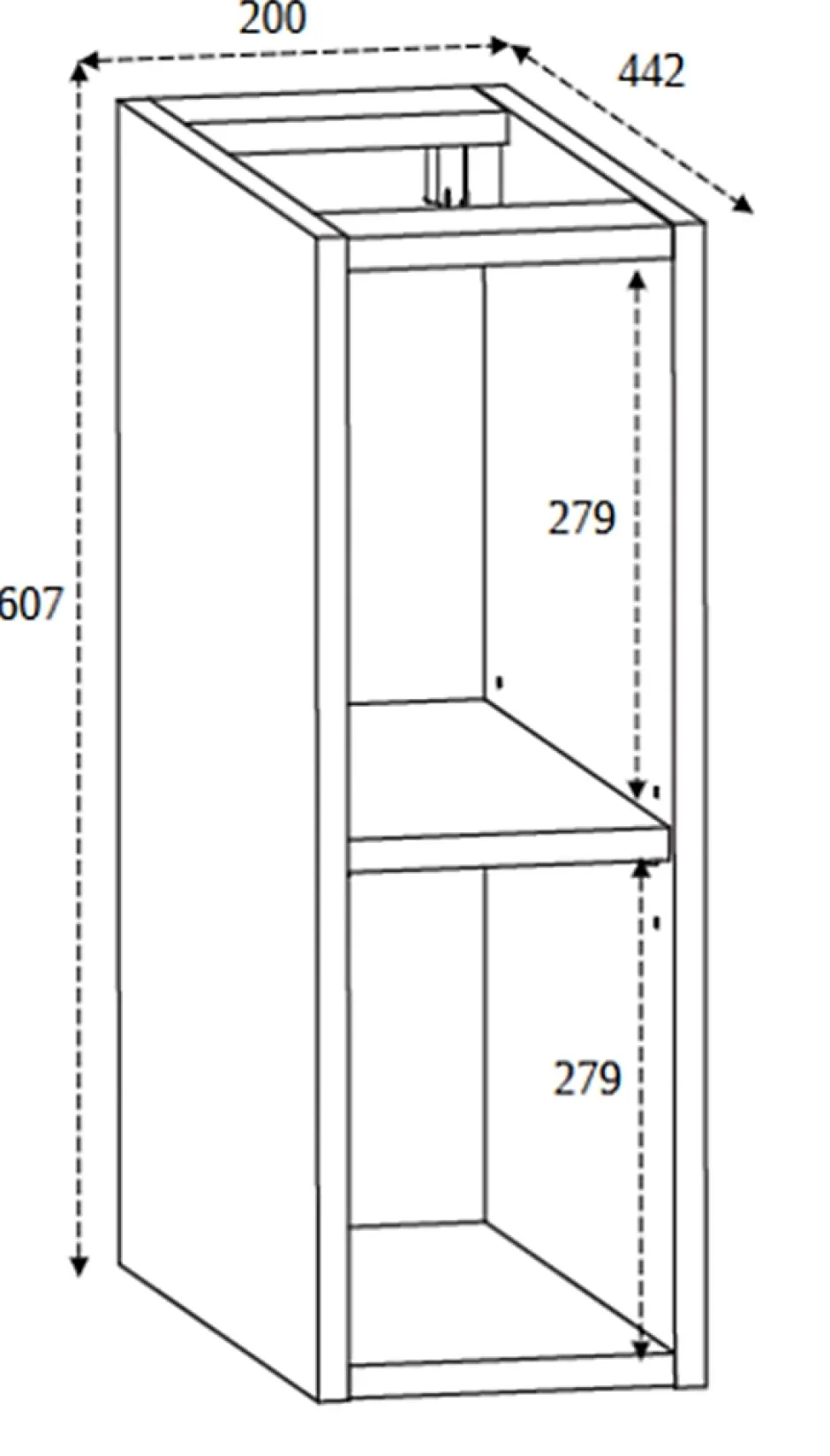 Furnidea Etagère de salle de bain suspendue SIMPLE chêne clair 20 cm* Etagère Salle De Bains