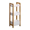 Mobili Rebecca Etagère en échelle Meuble de Salle de Bains MDF Bambu Blanc Marron Rebecca Mobili* Etagère Salle De Bains