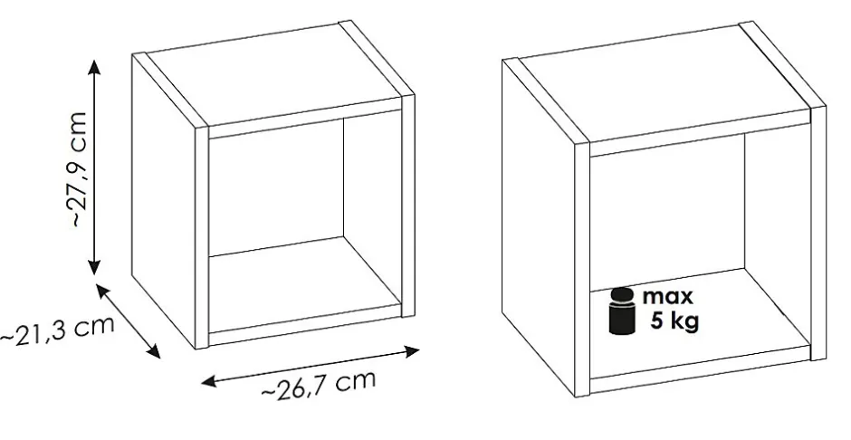 Furnidea Etagère haut de salle de bain suspendue NOVA BLANC 27 x 28 cm