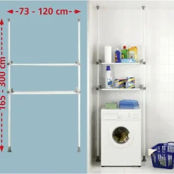 Wenko Etagère pour machine à laver et toilette - H. 165/300 cm* Etagère Salle De Bains