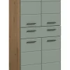 Chb Collection Eteka - Armoire de salle de bains (L/H/P : 74x141x31 cm) en imitation blanc et imitation sauge profonde* Armoire De Salle De Bains