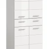 Chb Collection Eteka - Armoire de salle de bains (L/H/P : 74x141x31 cm) en imitation blanc et blanc brillant profond* Armoire De Salle De Bains