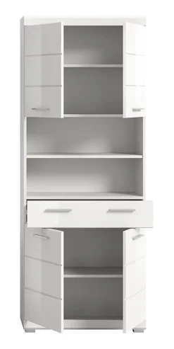 Chb Collection Eteka - Armoire haute (L/H/P : 74x191x31 cm) en imitation blanc et blanc brillant profond* Armoire De Salle De Bains