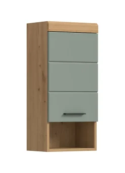 Chb Collection Eteka - Armoire suspendue (L/H/P : 37x79x24 cm) en imitation blanc et imitation sauge emboutie* Armoire De Salle De Bains