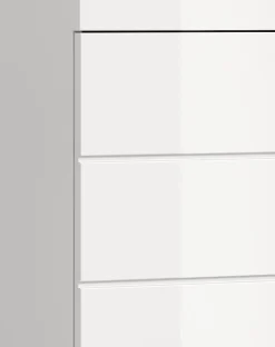 Chb Collection Eteka - Meuble sous-lavabo (L/H/P : 60x56x34 cm) en imitation blanc et blanc brillant profond