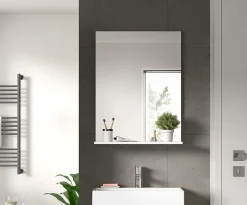 Chb Collection Eteka - Miroir (L/H/P : 60x79x18 cm) en imitation blanc* Miroir Simple