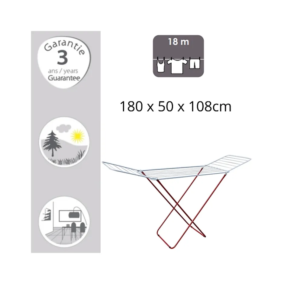 MSV Etendoir à ailes 18M Acier Blanc