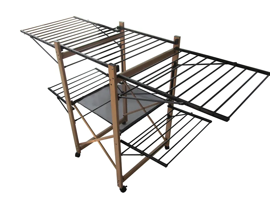 Kitchen Move Etendoir à linge pliable USHUAIA Bois Aluminium 28m* Etendoir À Linge
