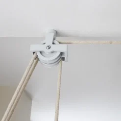 MonsterShop Etendoir à Linge Suspendu - Blanc- 2.4m