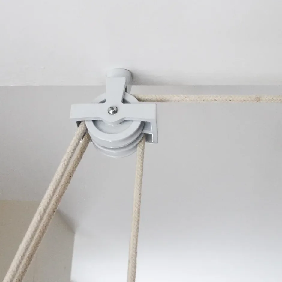 MonsterShop Etendoir à Linge Suspendu - Blanc- 2.4m