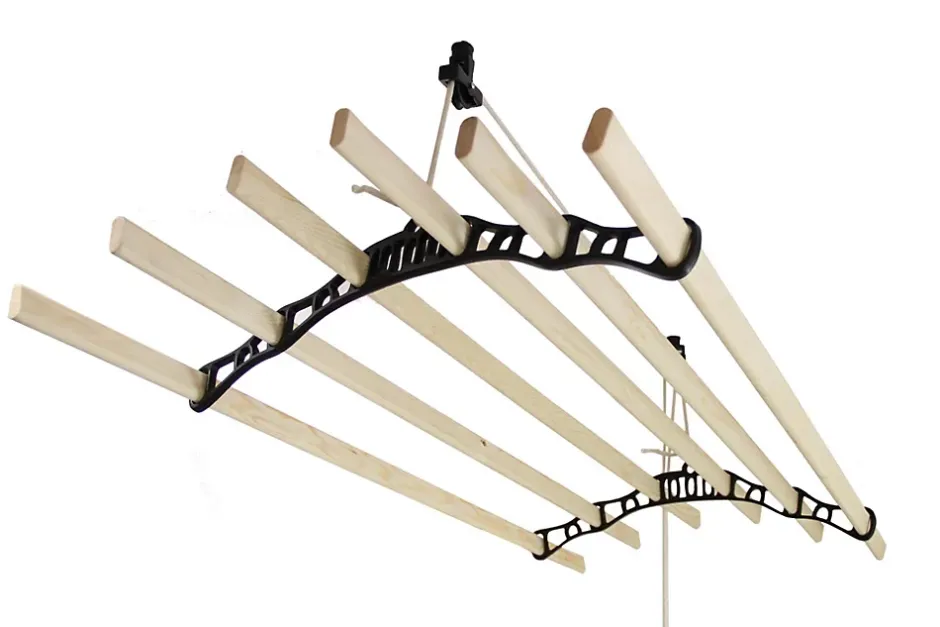 MonsterShop Etendoir à Linge Suspendu - Noir - 2m* Etendoir À Linge