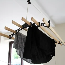 MonsterShop Etendoir à Linge Suspendu - Noir - 2m* Etendoir À Linge