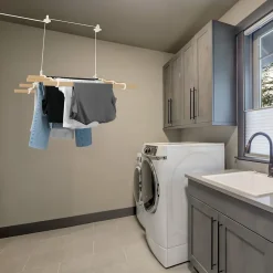 MonsterShop Etendoir à Linge Suspendu de 2 Mètres - Ivoire