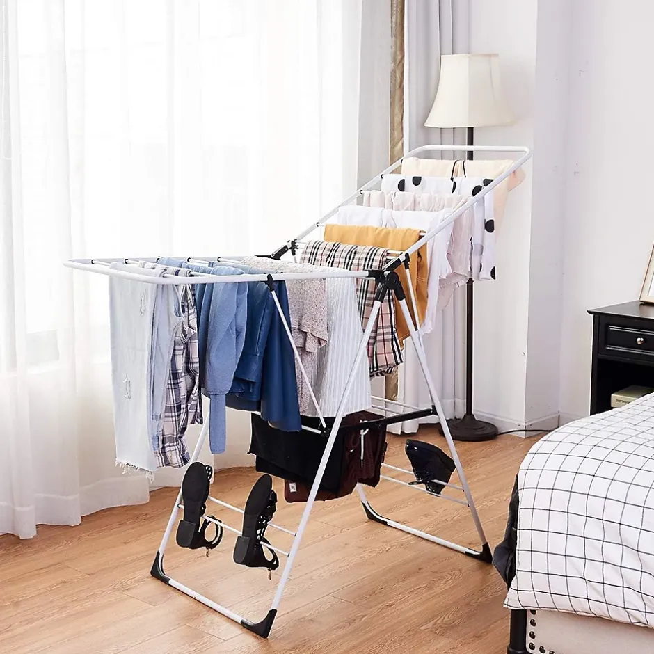Giantex Etendoir a Linge Pliable Portable en Acier Inoxydable Rangement pour Vetements de Lessive