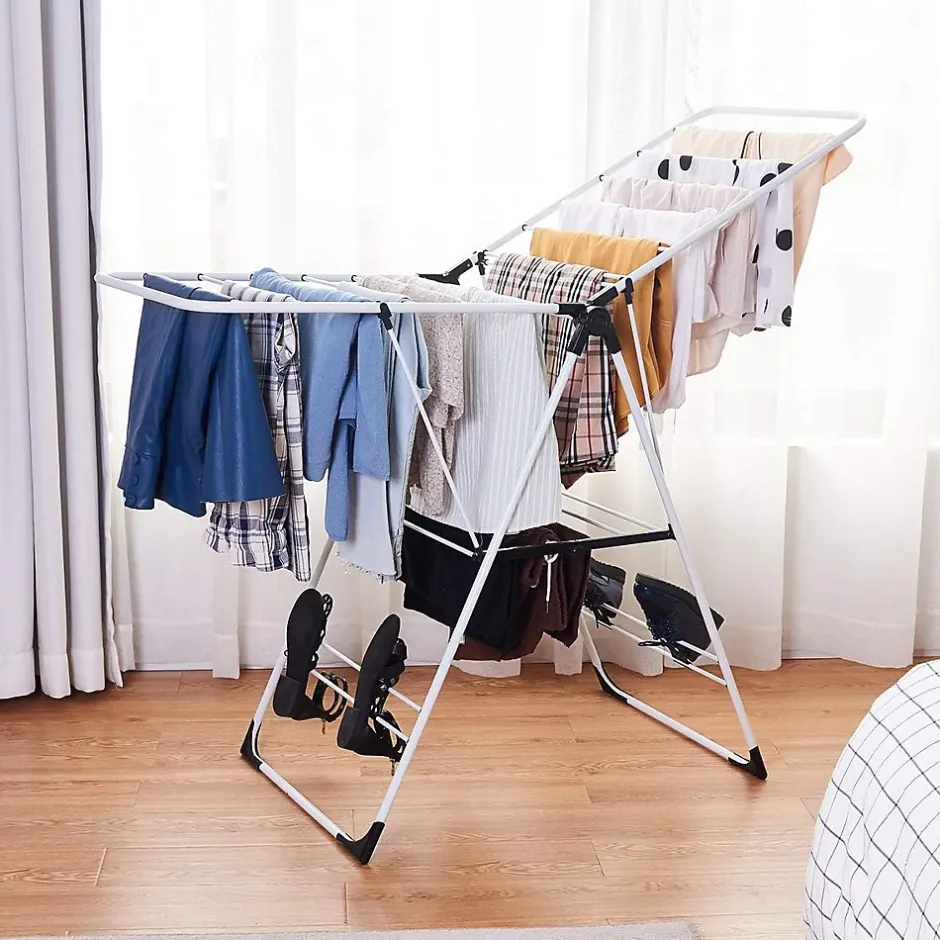 Giantex Etendoir a Linge Pliable Portable en Acier Inoxydable Rangement pour Vetements de Lessive