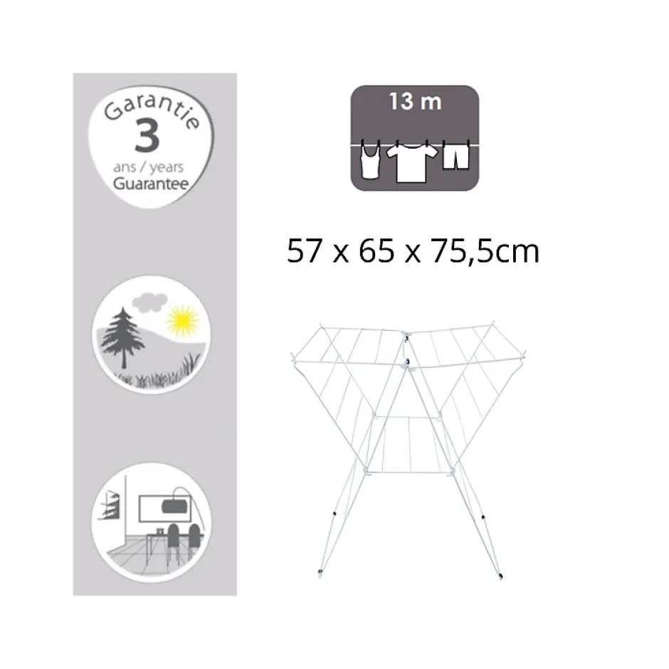 MSV Etendoir Tetra 13M Acier Blanc* Etendoir À Linge