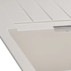 GoodHome Evier à encastrer en composite quartz blanc 1 bac et égouttoir l. 50 x H. 30,4 x P. 19,7 cm Torla
