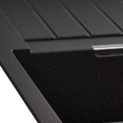GoodHome Evier à encastrer en composite quartz noir 1 bac et égouttoir l. 50 x H. 30,4 x P. 19,7 cm Torla