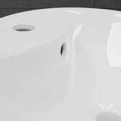 ECD Germany Evier ceramique vasque rond a poser moderne lave-mains salle de bain 455 mm* Vasque À Poser
