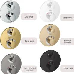 Hansgrohe Façade mitigeur thermostatique encastré Ecostat S avec robinet d'arrêt et inverseur bronze brossé* Robinet De Douche