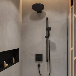 Hansgrohe Façade pour mitigeur thermostatique encastré ShowerSelect avec 2 fonctions noir mat et corps encastré iBox* Robinet De Douche