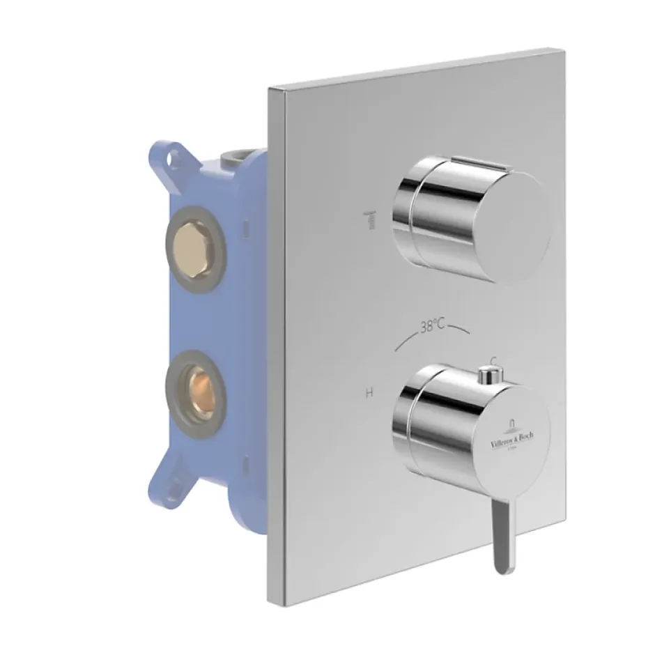 Villeroy & Boch Façade thermostatique 2 voies VILLEROY ET BOCH Conum Chrome + corps encastré